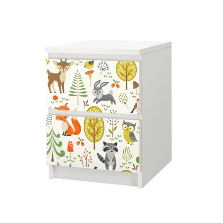Αυτοκόλλητο Συρταριέρας FOREST ANIMALS ILLUSTRATIONS - Αυτοκολλητα επιπλων Sticky 1