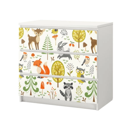Αυτοκόλλητο Συρταριέρας FOREST ANIMALS ILLUSTRATIONS - Αυτοκολλητα επιπλων Sticky 2