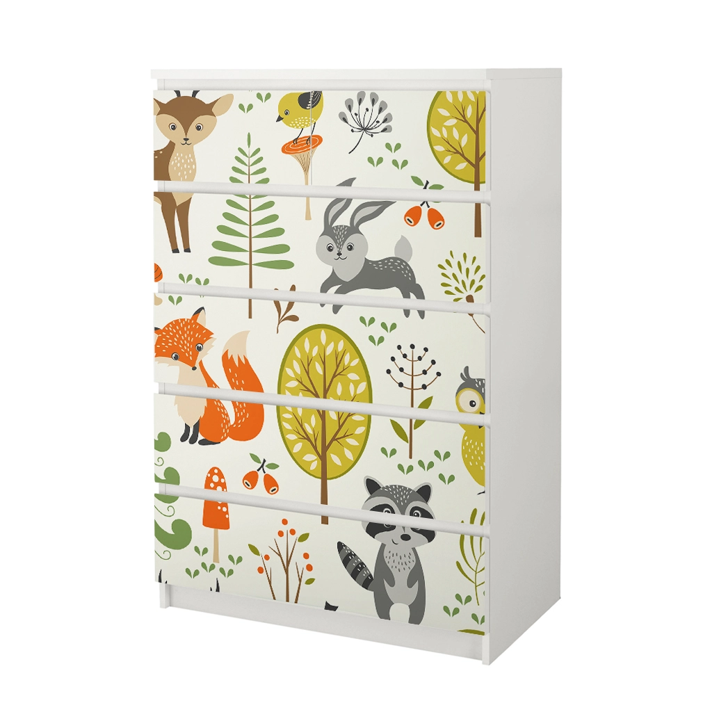 Αυτοκόλλητο Συρταριέρας FOREST ANIMALS ILLUSTRATIONS