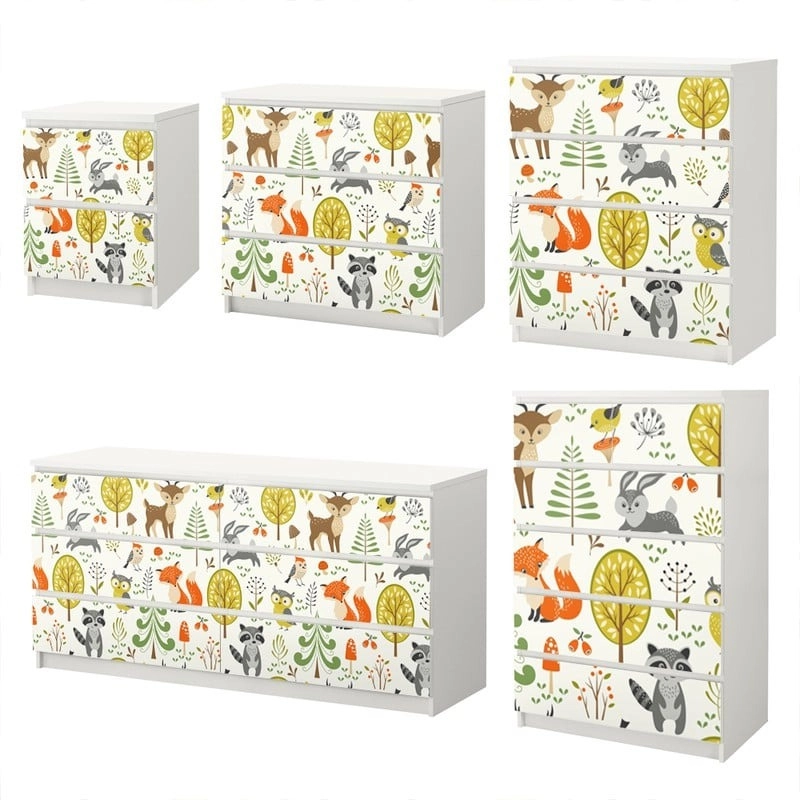 Αυτοκόλλητο Συρταριέρας FOREST ANIMALS ILLUSTRATIONS
