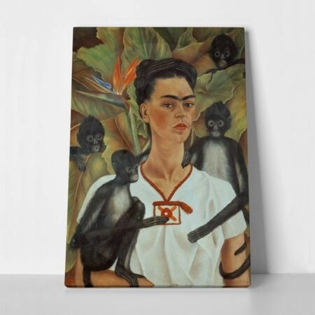 Πίνακας σε καμβά FRIDA KAHLO SELF PORTRAIT WITH MONKEYS - Frida Kahlo Sticky 1