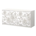 Αυτοκόλλητο Συρταριέρας GRAY VINTAGE FLOWERS