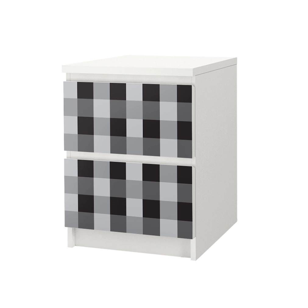 Αυτοκόλλητο Συρταριέρας GREY CHECKER