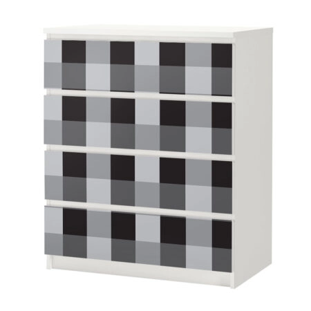Αυτοκόλλητο Συρταριέρας GREY CHECKER - Αυτοκολλητα επιπλων Sticky 3