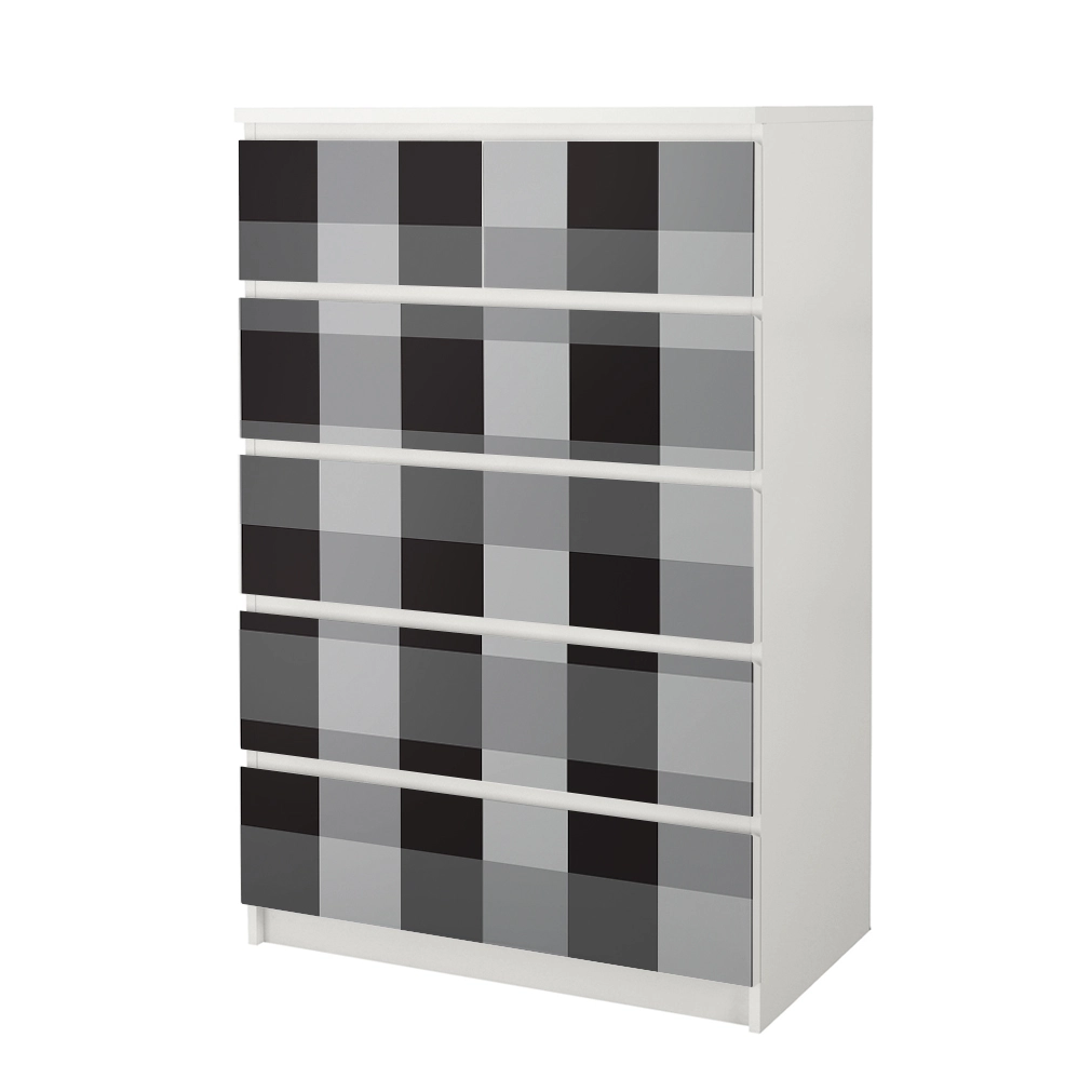 Αυτοκόλλητο Συρταριέρας GREY CHECKER