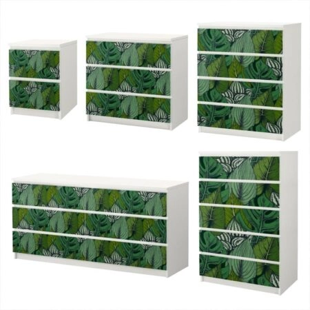 Αυτοκόλλητο Συρταριέρας HAND DRAWN TROPICAL PLANTS - Αυτοκολλητα επιπλων