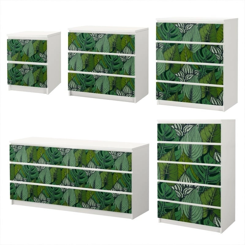 Αυτοκόλλητο Συρταριέρας HAND DRAWN TROPICAL PLANTS