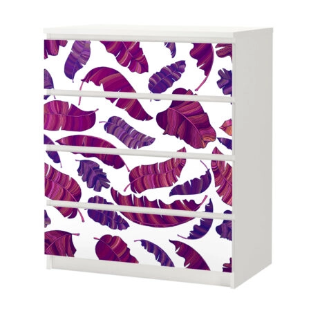 Αυτοκόλλητο Συρταριέρας PURPLE BANANA LEAVES - Αυτοκολλητα επιπλων Sticky 3
