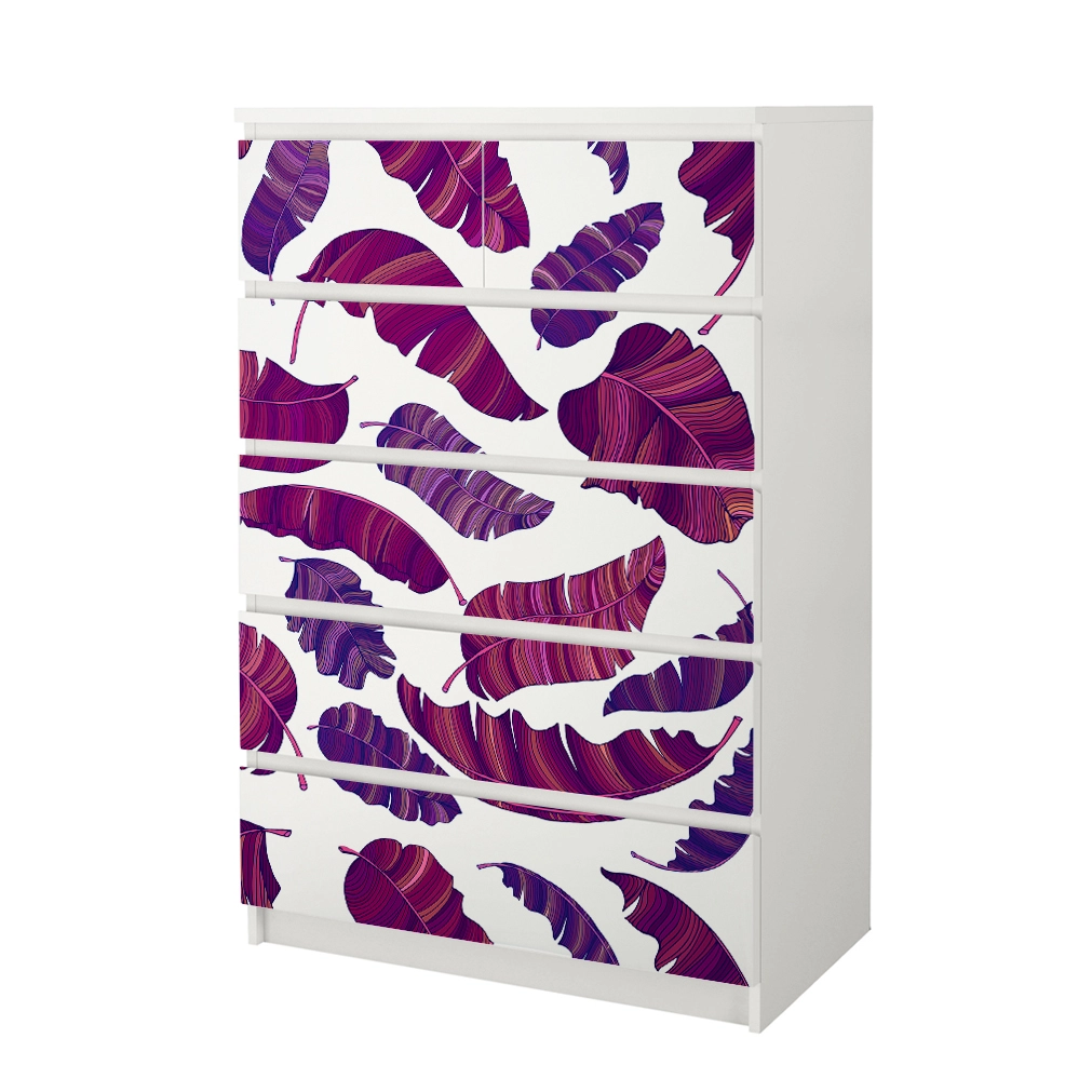Αυτοκόλλητο Συρταριέρας PURPLE BANANA LEAVES