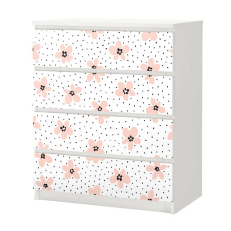 Αυτοκόλλητο Συρταριέρας SIMPLE SMALL FLOWERS - Αυτοκολλητα επιπλων Sticky 3