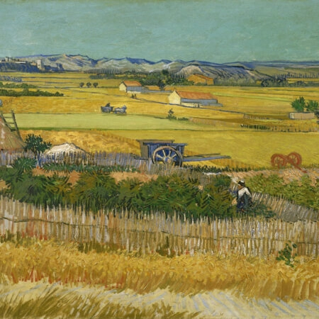 Πίνακας σε καμβά VAN GOGH - HARVEST AT LA CRAU, WITH MONTMAJOUR IN THE BACKGROUND - Vincent Van Gogh Sticky 6