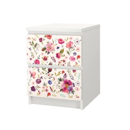 Αυτοκόλλητο Συρταριέρας WATERCOLOR FLORAL - Αυτοκολλητα επιπλων Sticky 1