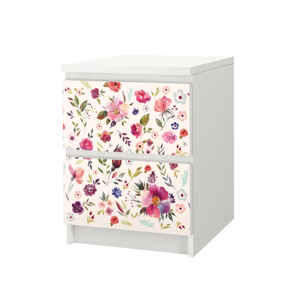 Αυτοκόλλητο Συρταριέρας WATERCOLOR FLORAL
