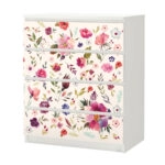 Αυτοκόλλητο Συρταριέρας WATERCOLOR FLORAL - Αυτοκολλητα επιπλων Sticky 3