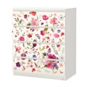 Αυτοκόλλητο Συρταριέρας WATERCOLOR FLORAL - Αυτοκολλητα επιπλων Sticky 3