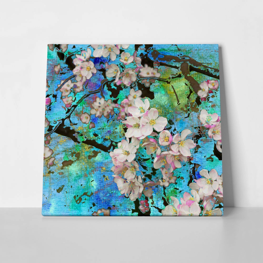 Πίνακας Τετράγωνος TURQOISE BLOSSOM