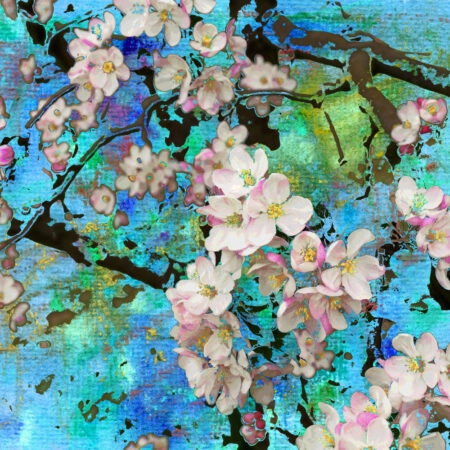 Πίνακας Τετράγωνος TURQOISE BLOSSOM - Πινακες σε καμβα Sticky 4