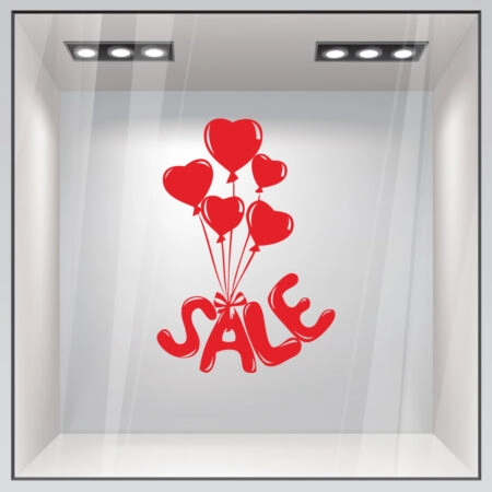Αυτοκολλητο Εκπτωσεων BALLOON SALES - Αγίου Βαλεντίνου