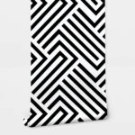 Αυτοκόλλητη Ταπετσαρία τοίχου BLACK & WHITE GEOMETRIC PATTERN