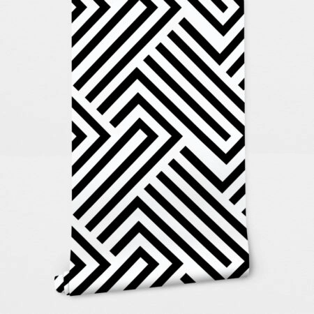 Αυτοκόλλητη Ταπετσαρία τοίχου BLACK & WHITE GEOMETRIC PATTERN - Μοτίβα Sticky 2