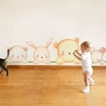 Αυτοκόλλητο τοίχου CUTE WATERCOLOR ANIMAL FRIENDS