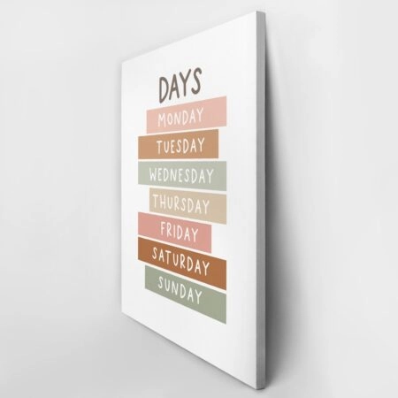 Πινακας σε καμβά DAYS OF THE WEEK - Παιδικοι και set Sticky 3