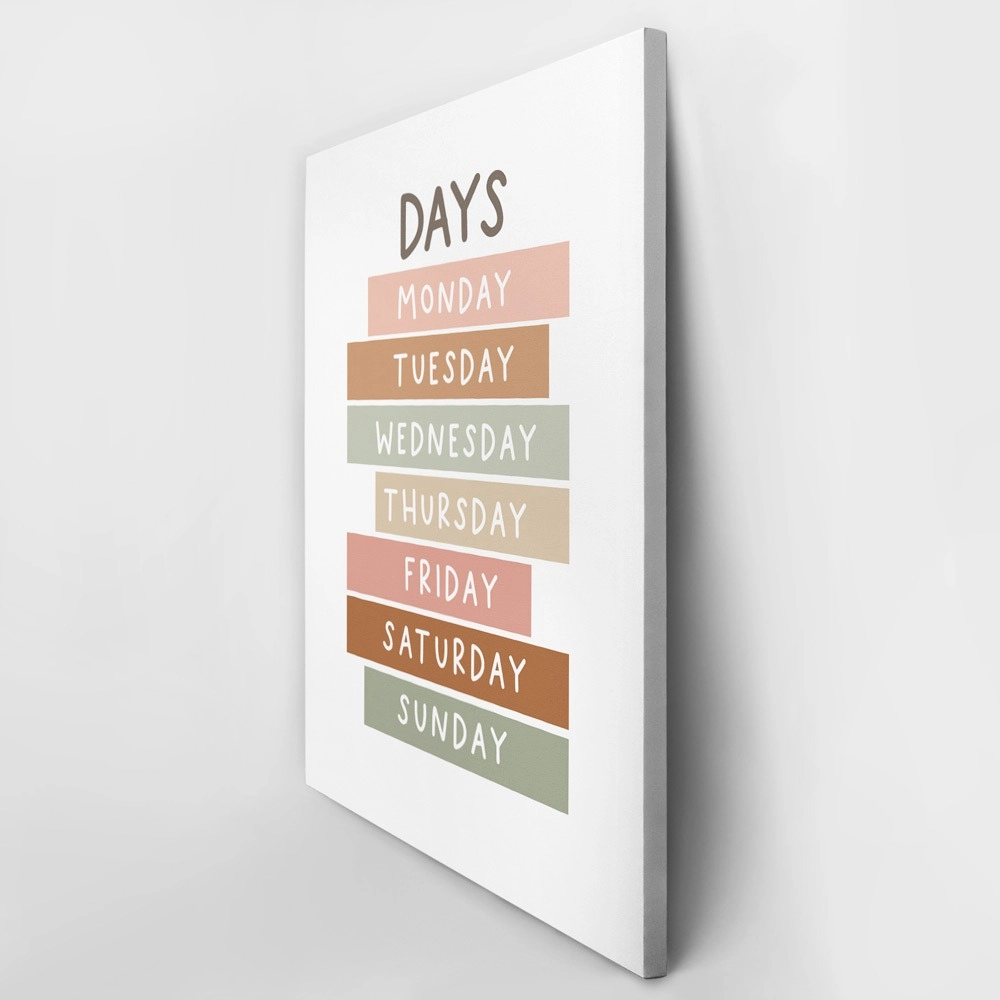 Πινακας σε καμβά DAYS OF THE WEEK