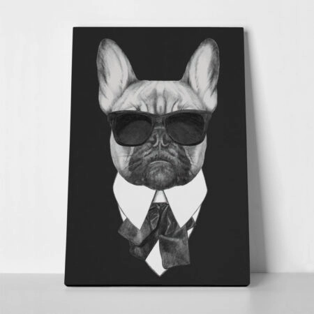 Πινακας σε καμβά FRENCH BULLDOG DOG IN BLACK - Σκυλοι Sticky 1