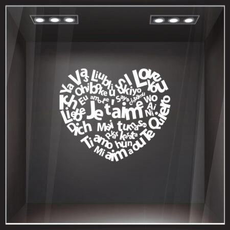 Αυτοκόλλητο βιτρίνας I LOVE YOU - Αγίου Βαλεντίνου Sticky 2