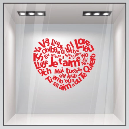Αυτοκόλλητο βιτρίνας I LOVE YOU