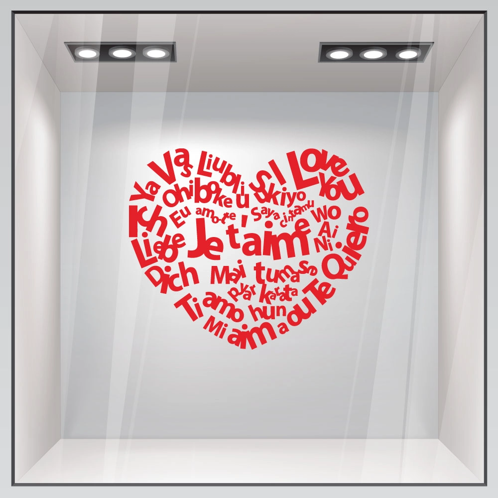 Αυτοκόλλητο βιτρίνας I LOVE YOU