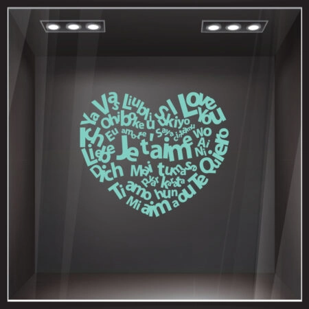 Αυτοκόλλητο βιτρίνας I LOVE YOU - Αγίου Βαλεντίνου Sticky 4
