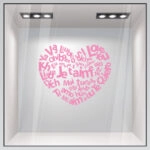 Αυτοκόλλητο βιτρίνας I LOVE YOU