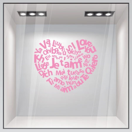 Αυτοκόλλητο βιτρίνας I LOVE YOU - Αγίου Βαλεντίνου Sticky 3