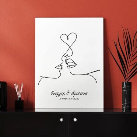 Πινακας σε καμβά LINE FACES VALENTINE B - Αγαπη - Ερωτας