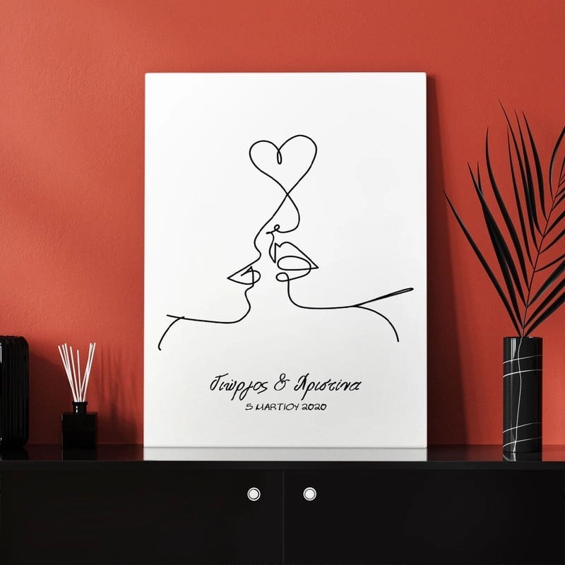 Πινακας σε καμβά LINE FACES VALENTINE