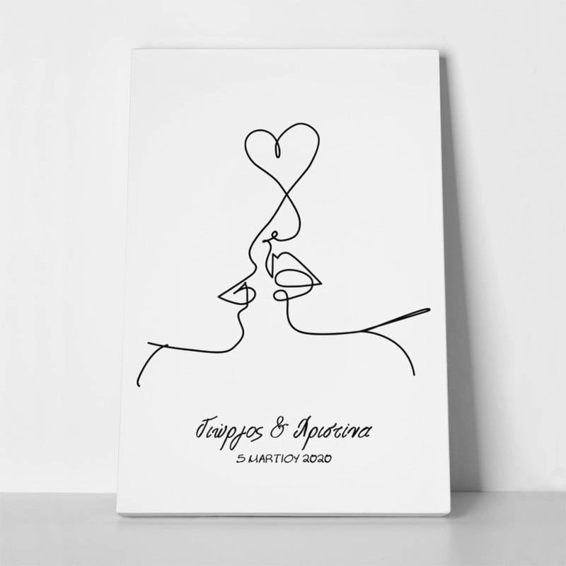 Πινακας σε καμβά LINE FACES VALENTINE