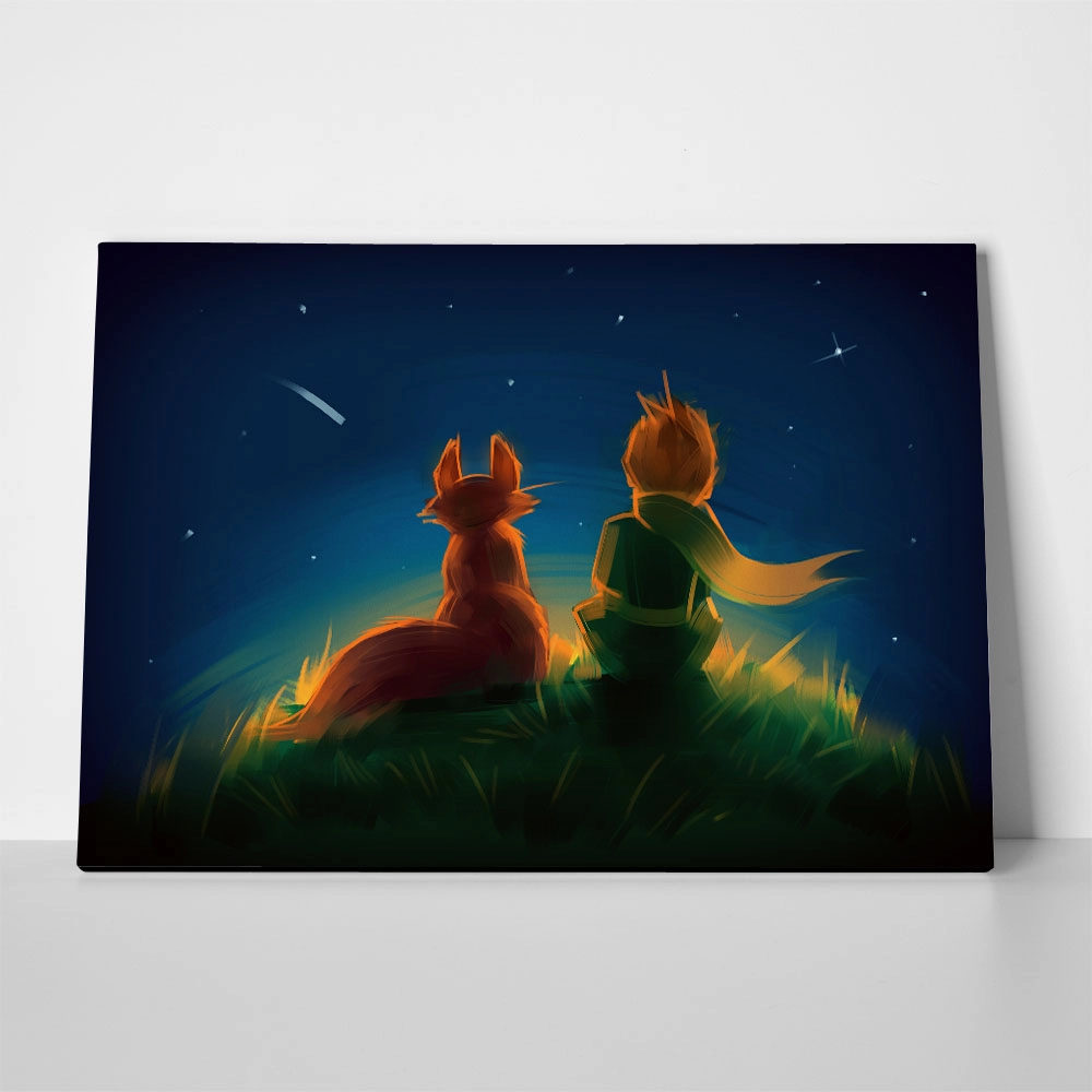 Πινακας σε καμβά LITTLE PRINCE FOX SITTING ON GRASS