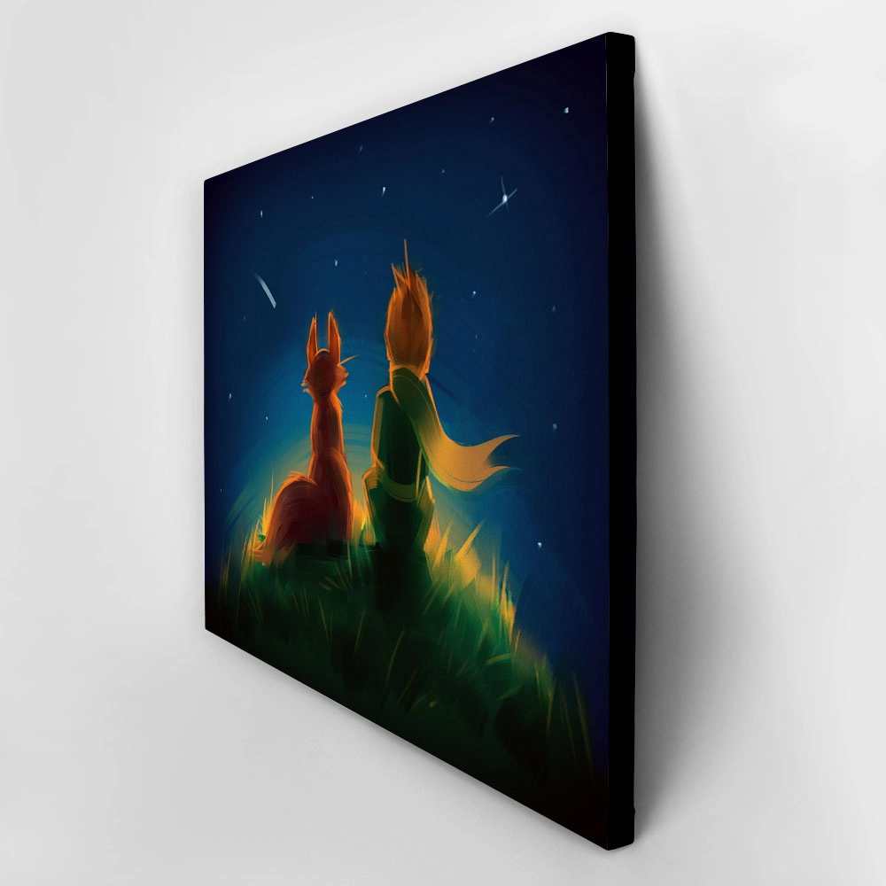 Πινακας σε καμβά LITTLE PRINCE FOX SITTING ON GRASS