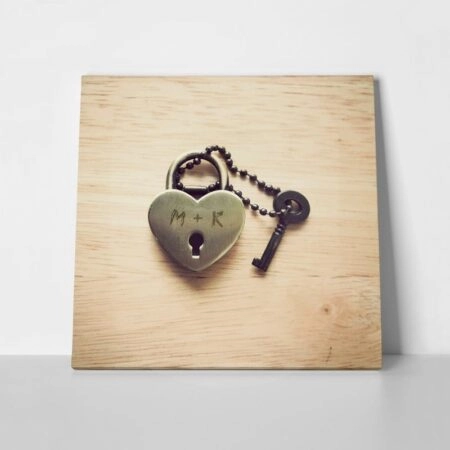 Τετράγωνος Πίνακας LOCK YOUR LOVE - Αγαπη - Ερωτας