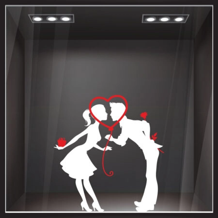 Αυτοκόλλητο βιτρίνας LOVE COUPLE