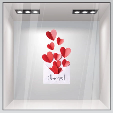Αυτοκόλλητο Βιτρίνας LOVE ENVELOPE