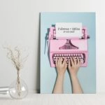Πίνακας σε καμβά LOVE TYPEWRITER B