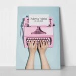 Πίνακας σε καμβά LOVE TYPEWRITER B