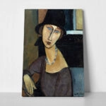 Πινακας σε καμβά MODIGLIANI - JEANNE HEBUTERNE WITH HAT AND NECKLACE