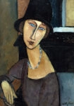Πινακας σε καμβά MODIGLIANI - JEANNE HEBUTERNE WITH HAT AND NECKLACE