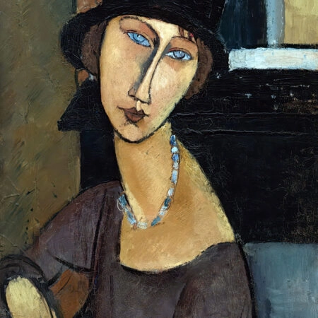 Πινακας σε καμβά MODIGLIANI - JEANNE HEBUTERNE WITH HAT AND NECKLACE - Modigliani Amedeo Sticky 6