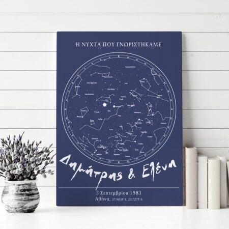Πίνακας σε καμβά STARS LOVE blue - Αγαπη - Ερωτας