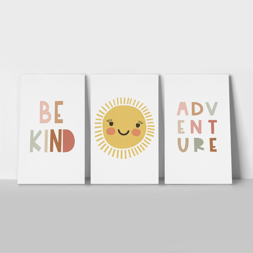 Σετ Τριπτυχος Πινακας σε καμβά SUNNY QUOTES