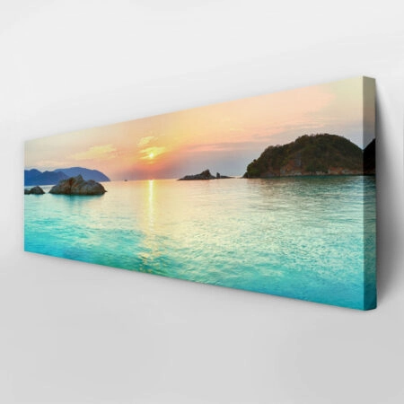 Πίνακας Πανοραμικός TURQUOISE SUNSET - Νησια Sticky 3